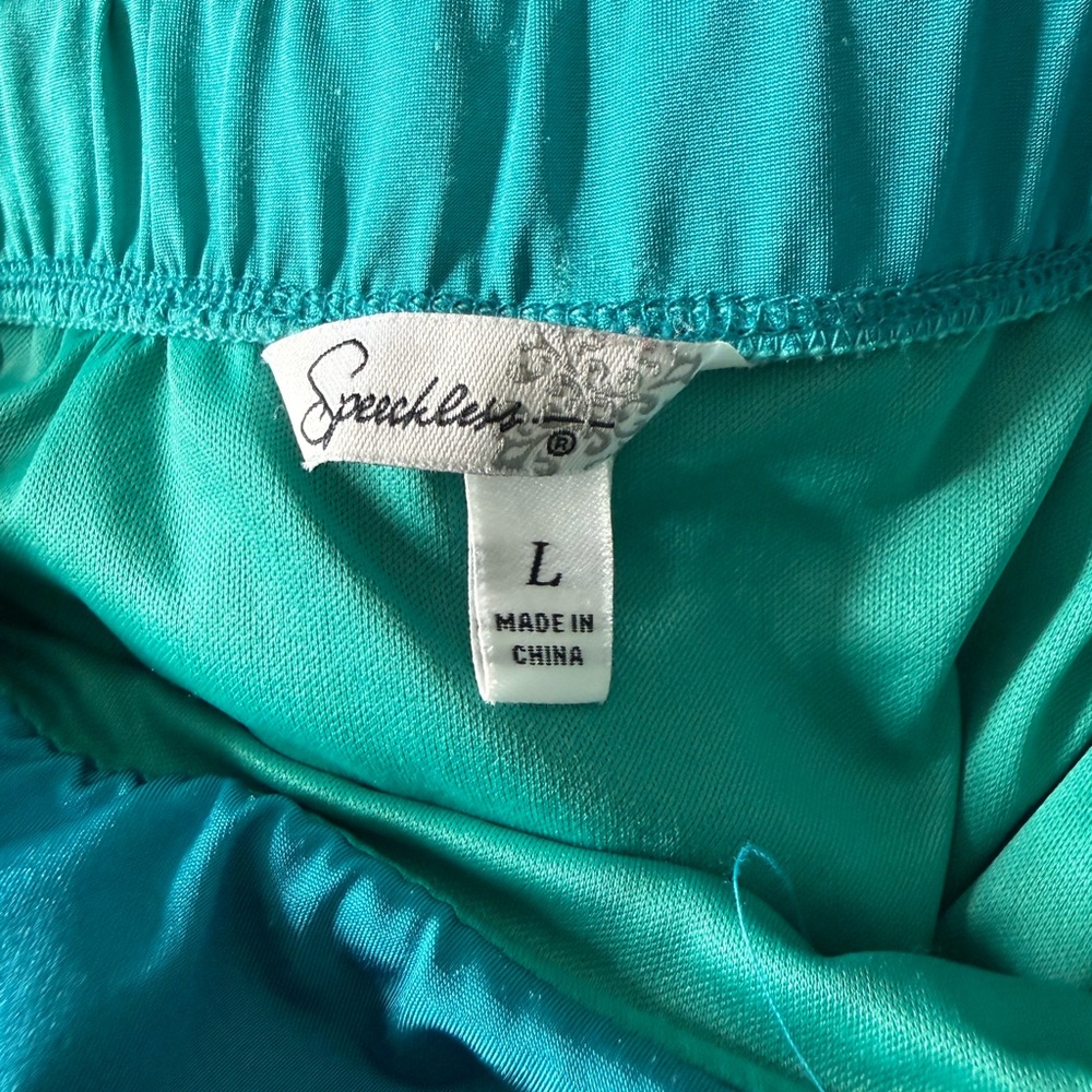 Speechless Strapless Teal Maxi Dress - Picture 3 of 16